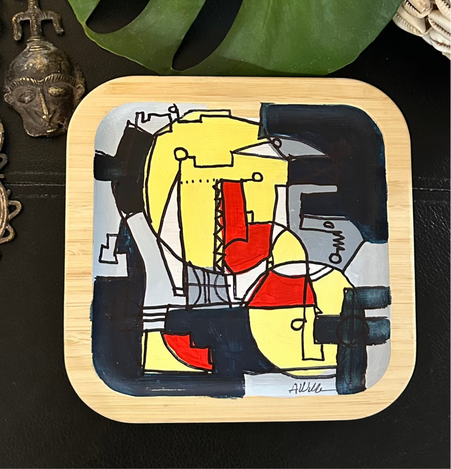 AfroModern Painted Tray - Square *SOLD*