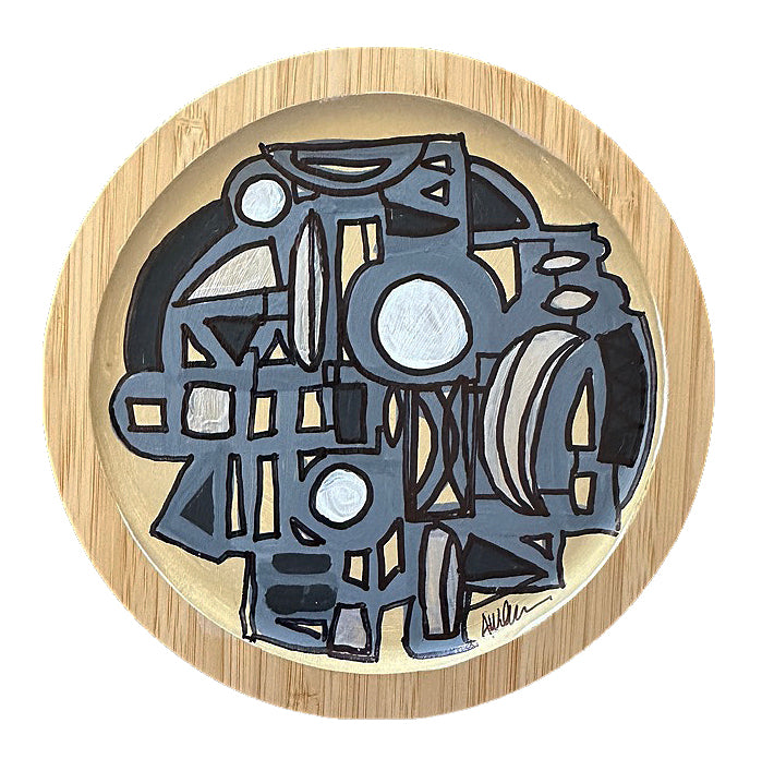 AfroModern Painted Tray - Round - 3 Circles