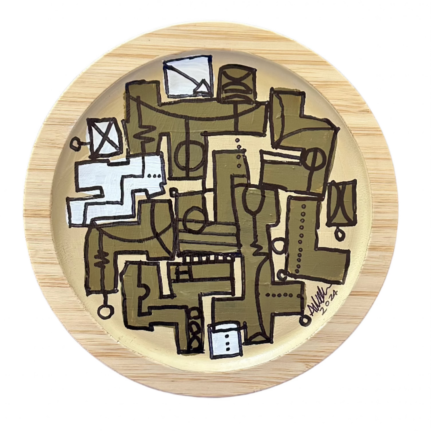 AfroModern Painted Tray - Round
