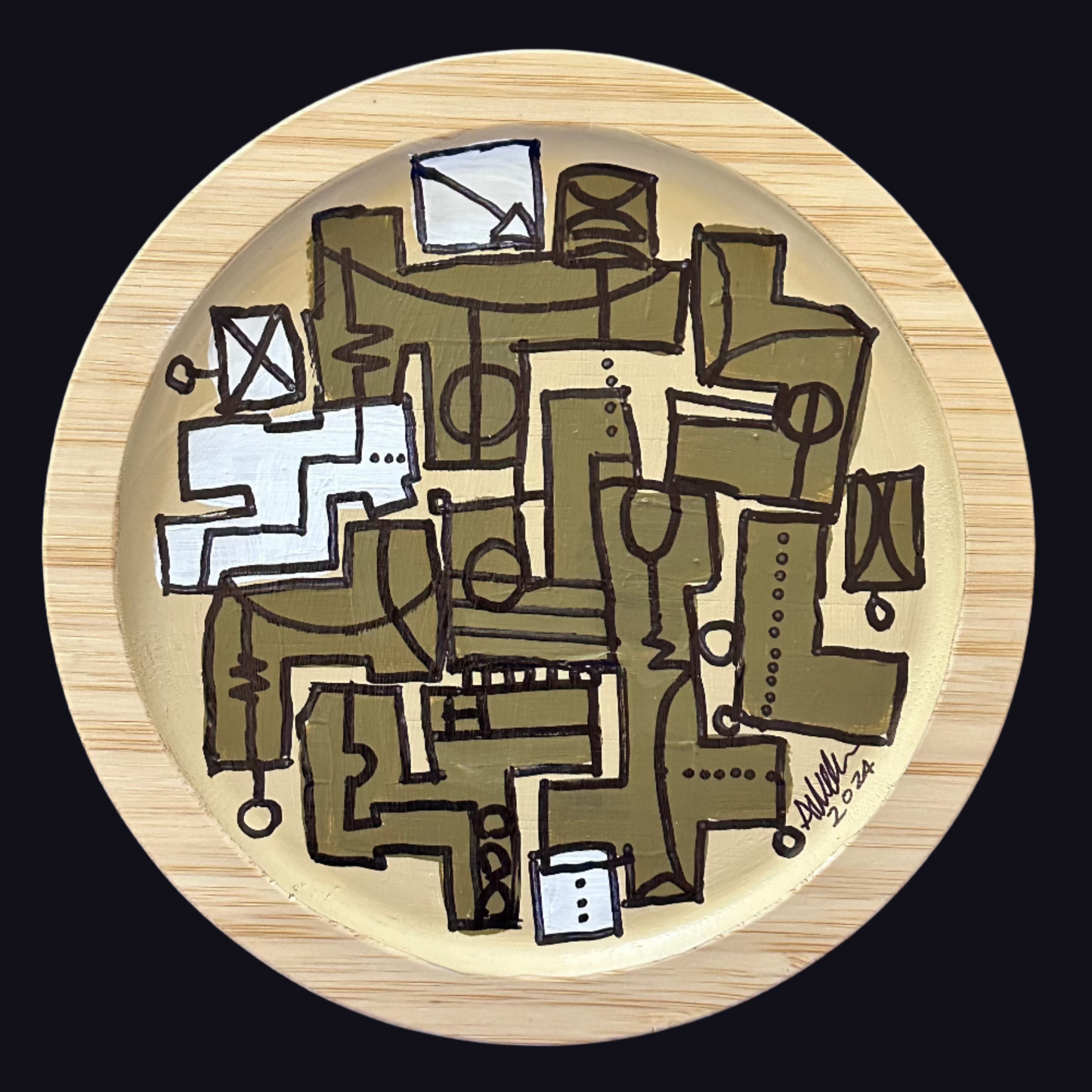 AfroModern Painted Tray - Round