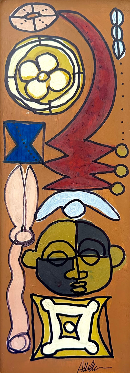 AfroModern Painted Tray-rectangle