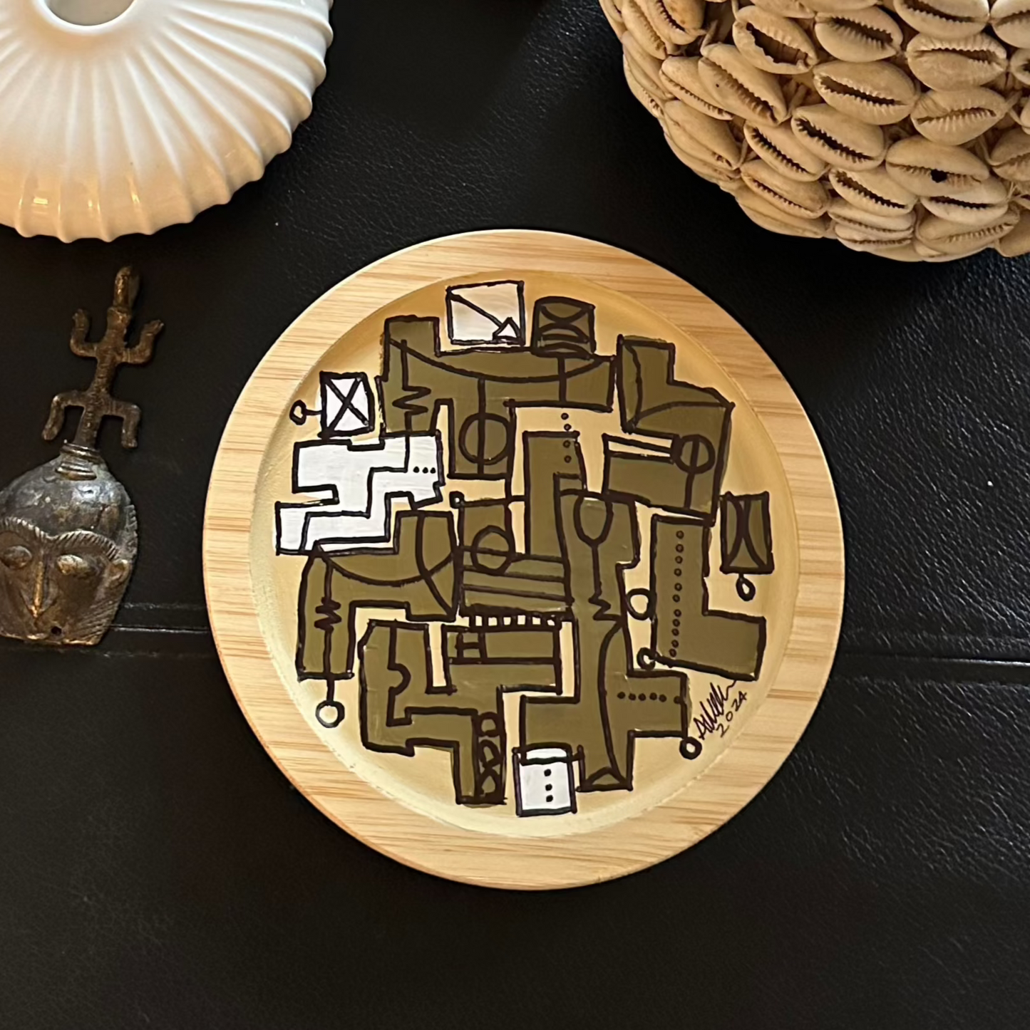 AfroModern Painted Tray - Round