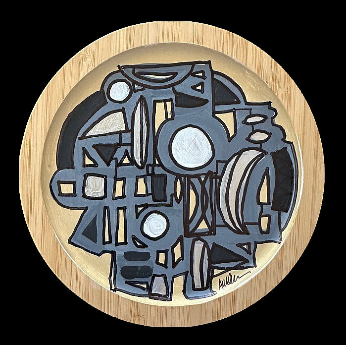 AfroModern Painted Tray - Round - 3 Circles